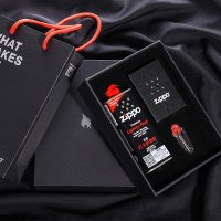 zippo打火机zippo配件 正版送人套装新款 133ml油+火石+礼袋+礼盒 火机配件 其他烟具 铜钢 黑色