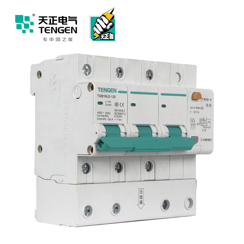 天正电气 TGB1NLE-125 3P C 100A 6KA AC400V 01070210084 微断漏电保护
