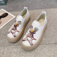 苏芈2021年春季新款面包鞋女ins潮网红百搭厚底乐福鞋一脚蹬休闲板鞋