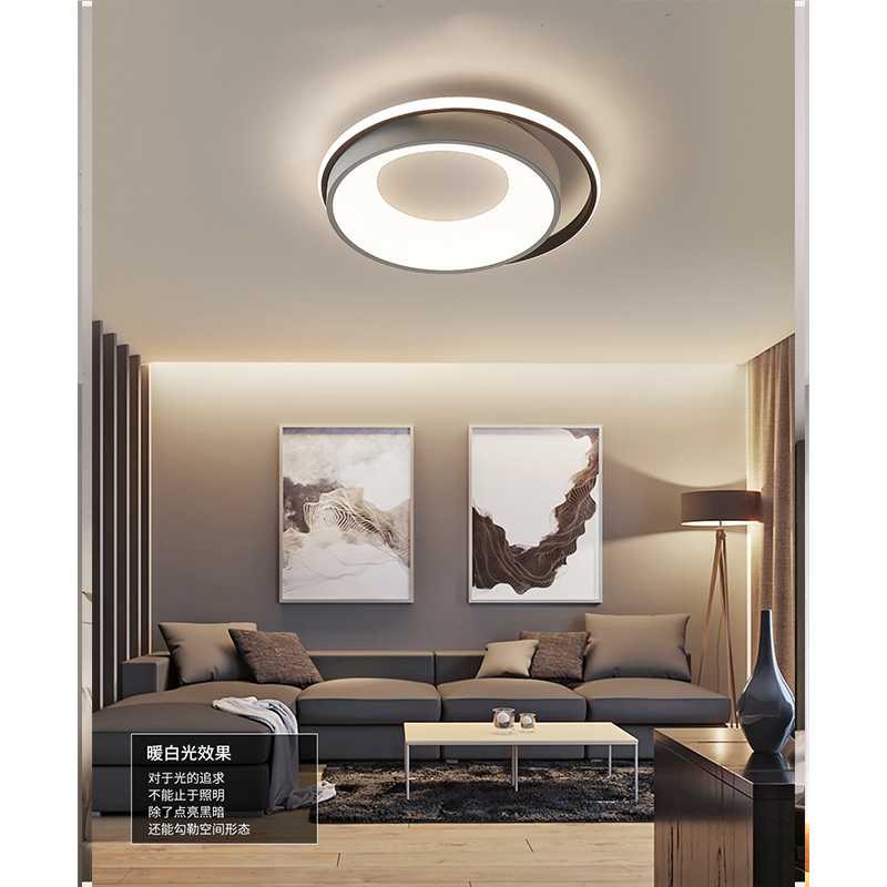 雷士照明NVC LED圆形卧室灯书房阳台吸顶灯温馨浪漫简约现代创意灯具灯饰亚克力高透光走廊高清大图