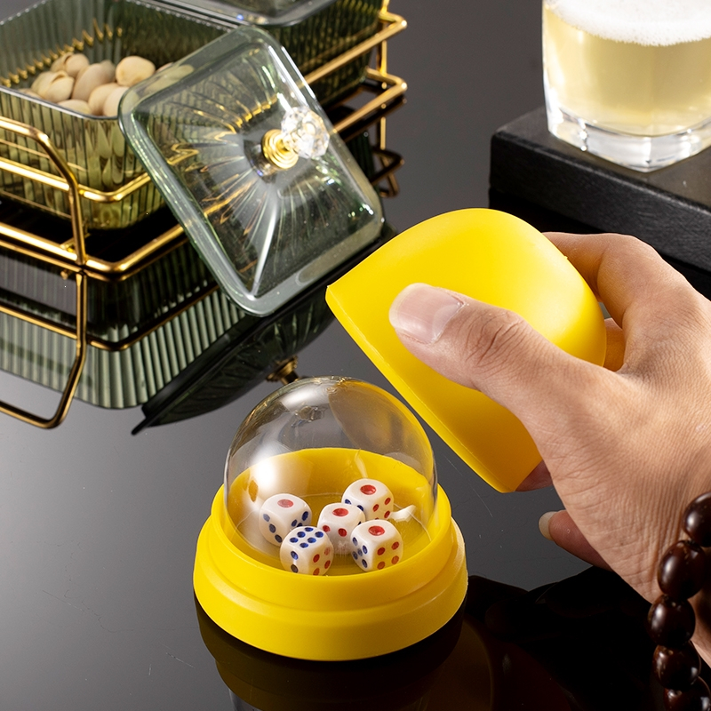 加厚蛋型筛盅骰盅作弊ktv色盅夜店色骰子盅闪电客酒吧摇色子筛子套装