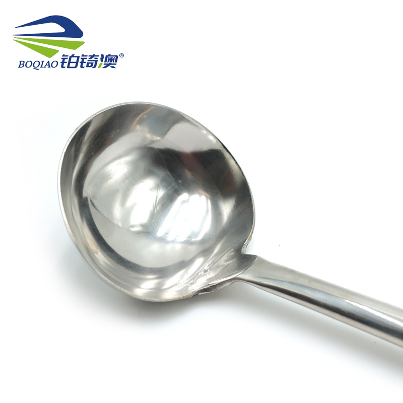 铂锜澳不锈钢木柄炒勺手勺 个高清大图