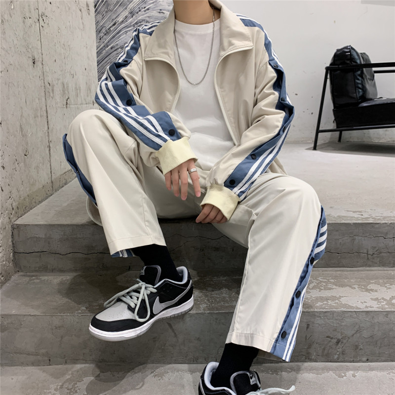 茜靓CHYLLIRN套装男士春季2021新款外套潮流衣服搭配帅气秋冬季运动休闲装
