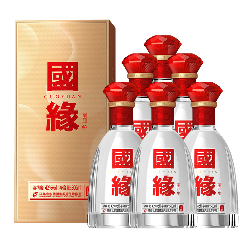 今世缘 国缘单开 幽雅醇厚型白酒 42度 500ml*1瓶 单瓶装 苏宁自营