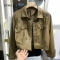 NEW LAKE欧货皮衣外套女小众短款夹克2024春新款pu皮机车服小个子上衣 咖色 M