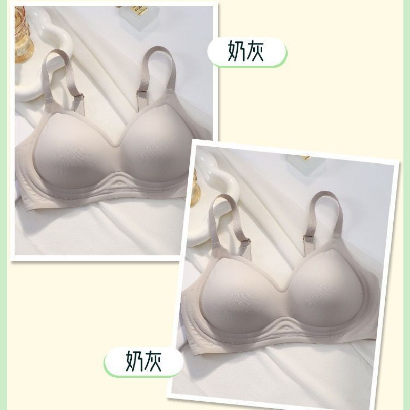 漫画胸夏季冰丝内衣女小胸聚拢显大防下垂无钢圈固定杯文胸罩 2件颜色自选备注 2XL【90ABC145-165斤】
