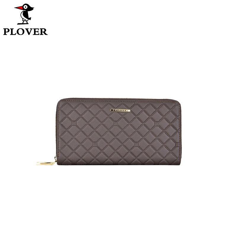 PLOVER香港啄木鸟拉链手包中号手拿包棕色 GD6907-Z