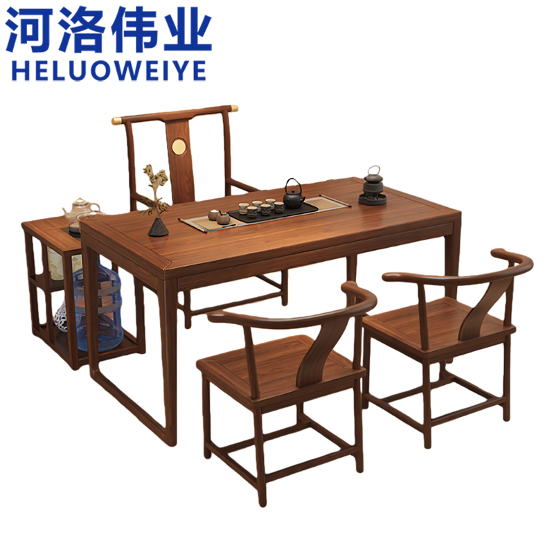 河洛伟业 茶桌椅组合1.4米套