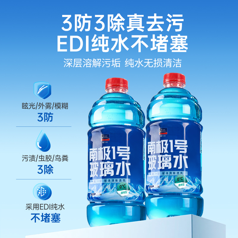 固特威南极1号汽车玻璃水强力去污去油膜车用雨刮器四季雨刮水液高清大图