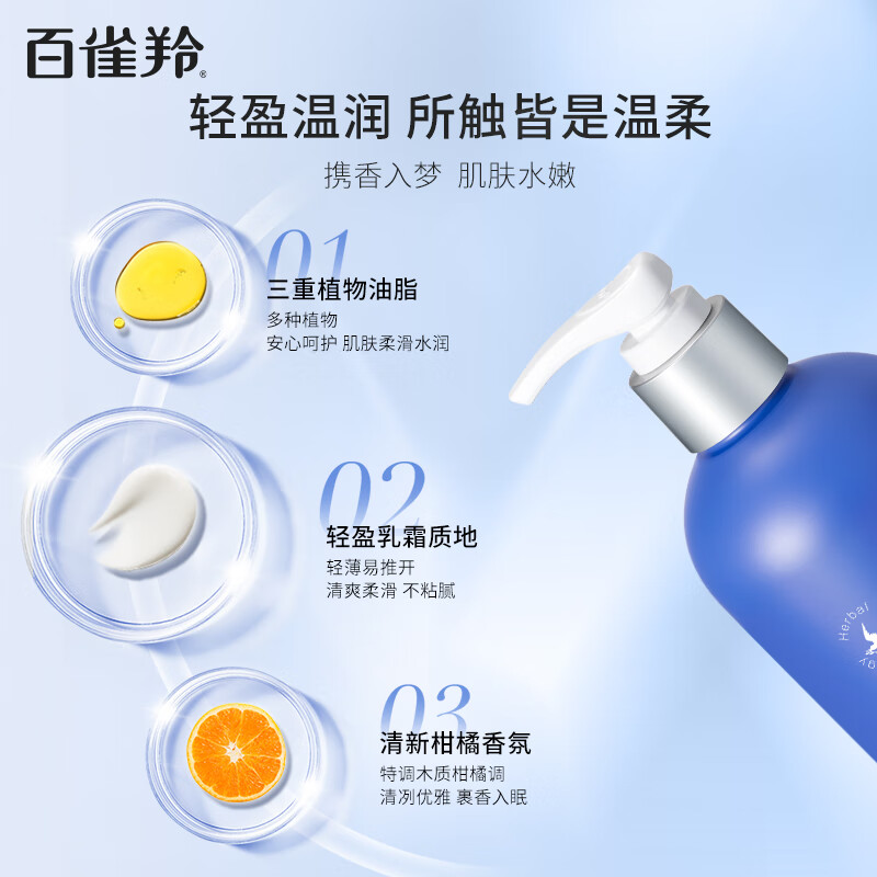 百雀羚男士专用身体乳300ml秋冬皮肤干燥防干止痒保湿补水滋润肤乳露高清大图
