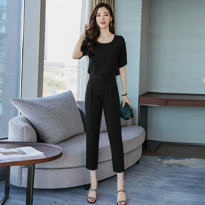 女装春夏装女士新品潮套装女韩版时尚气质两件套韩国九分裤潮淑女
