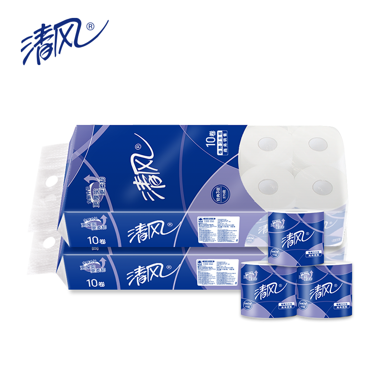 清风 B22AA5 卷筒卫生纸3层275段 110*100mm10卷*10提/箱(提)