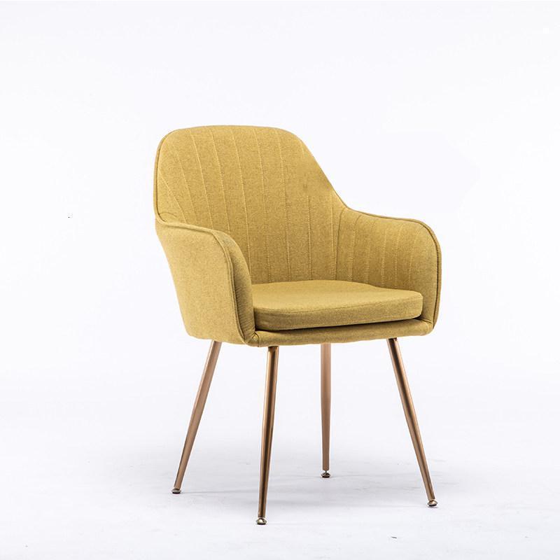 森美人北欧客厅沙发边几卧室一桌两椅圆形桌子轻奢角几简约大理石小茶几 黄色麻布+金脚