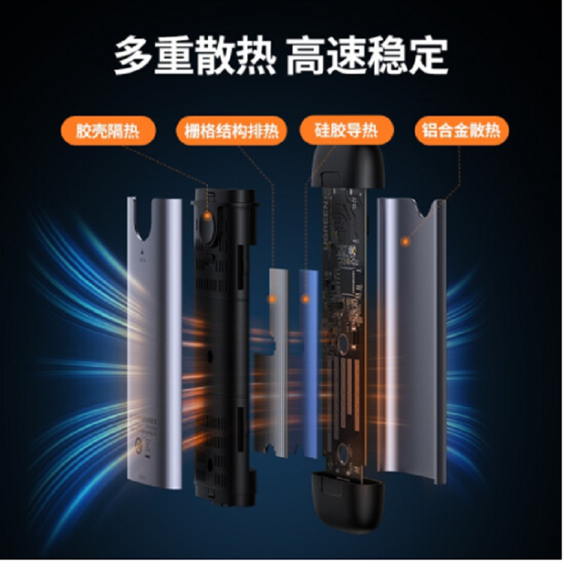 绿联 M.2 NVMe移动硬盘盒 Type-C/USB3.1双接口 固态SSD台式笔记本电脑外置直插式硬盘盒 带保护盖