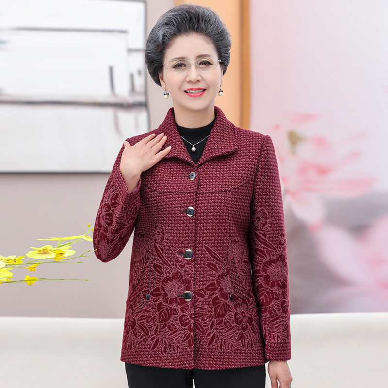 恋名媛奶奶春装外套老人衣服套装70岁80太太中老年女装妈妈春秋大码