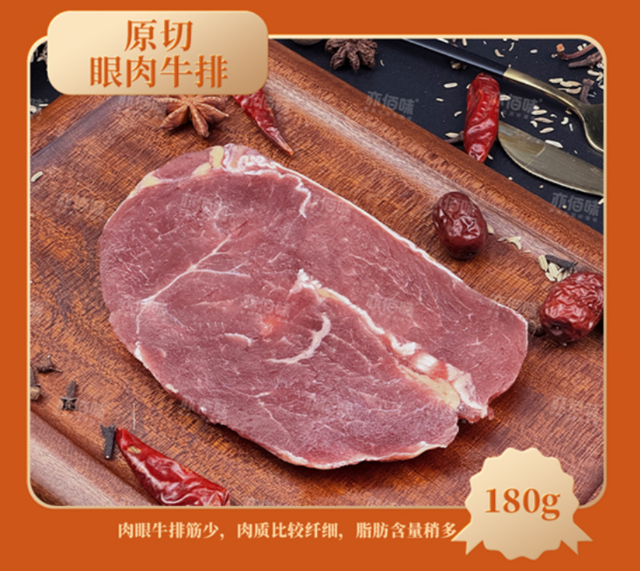 亦佰味佑晨光-牛排礼盒A款1000g高清大图