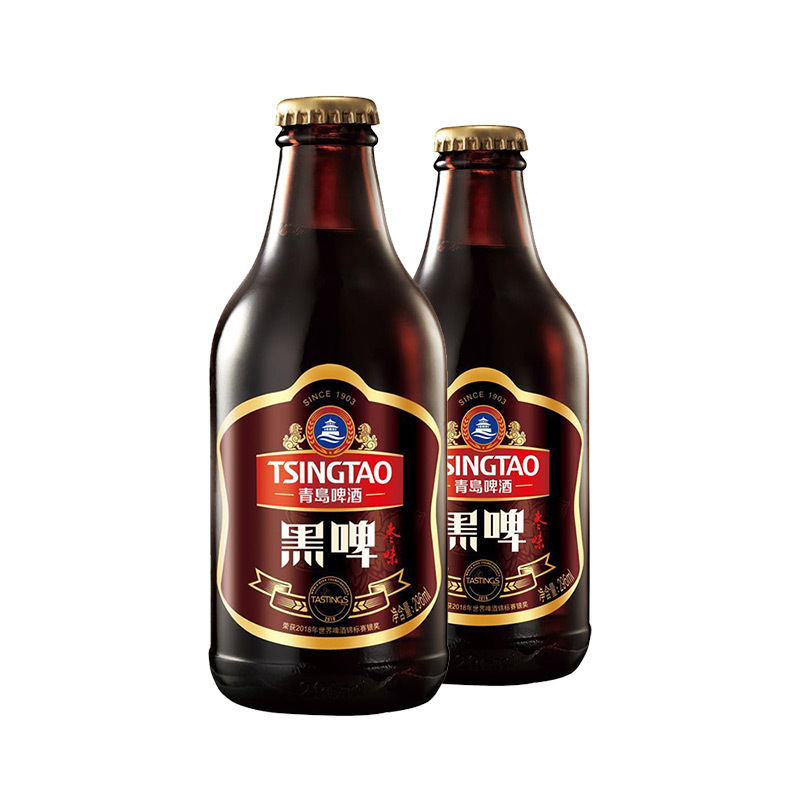 青岛啤酒TSINGTAO)黑啤枣味12度296ml*8瓶