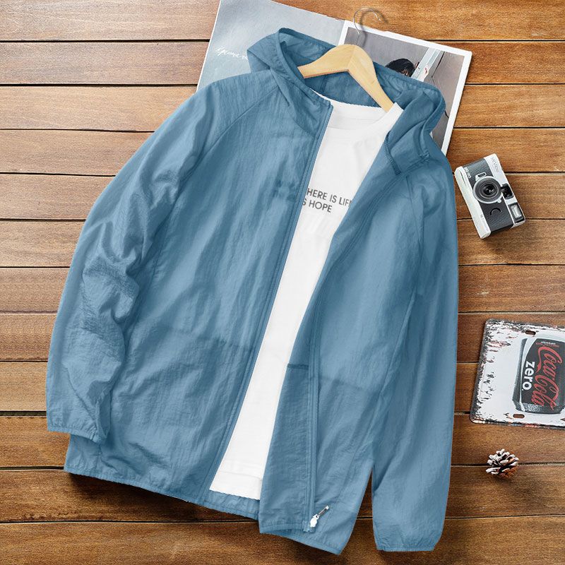 南极人防晒衣男夏季薄款透气冰丝户外休闲纯色服外套男士夹克