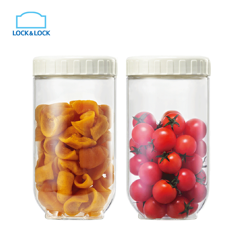 乐扣乐扣(lock&lock) 新概念储物罐二件套 塑料收纳罐保鲜盒 500ml*2 INL203S001