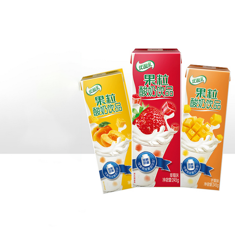 伊利优酸乳果粒酸奶饮品黄桃味-245g*12(762)