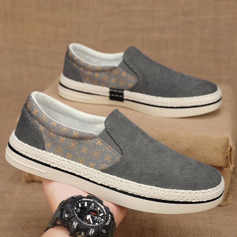zg男鞋2024春季潮流新款休闲百搭运动男士懒人一脚蹬男士低帮帆布鞋