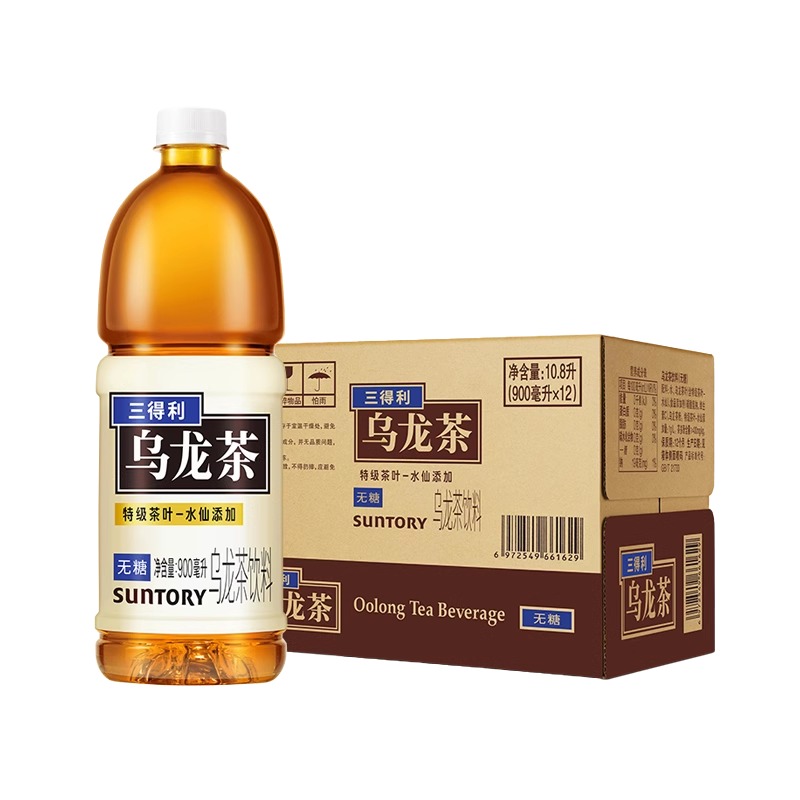 三得利无糖乌龙茶饮料900ml*12大瓶装0脂肪特级茶叶健康茶饮料高清大图