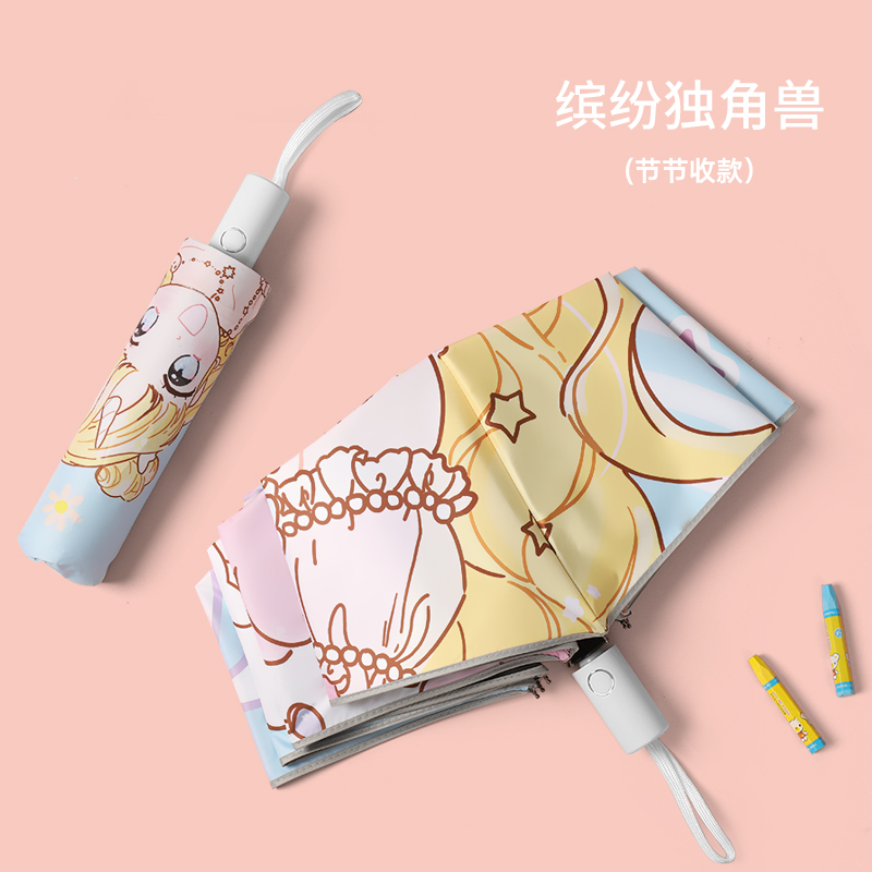 防回弹全自动钢骨伞架 安全反光-黑胶布 塑胶手柄YF-T2023002 晴雨两用伞