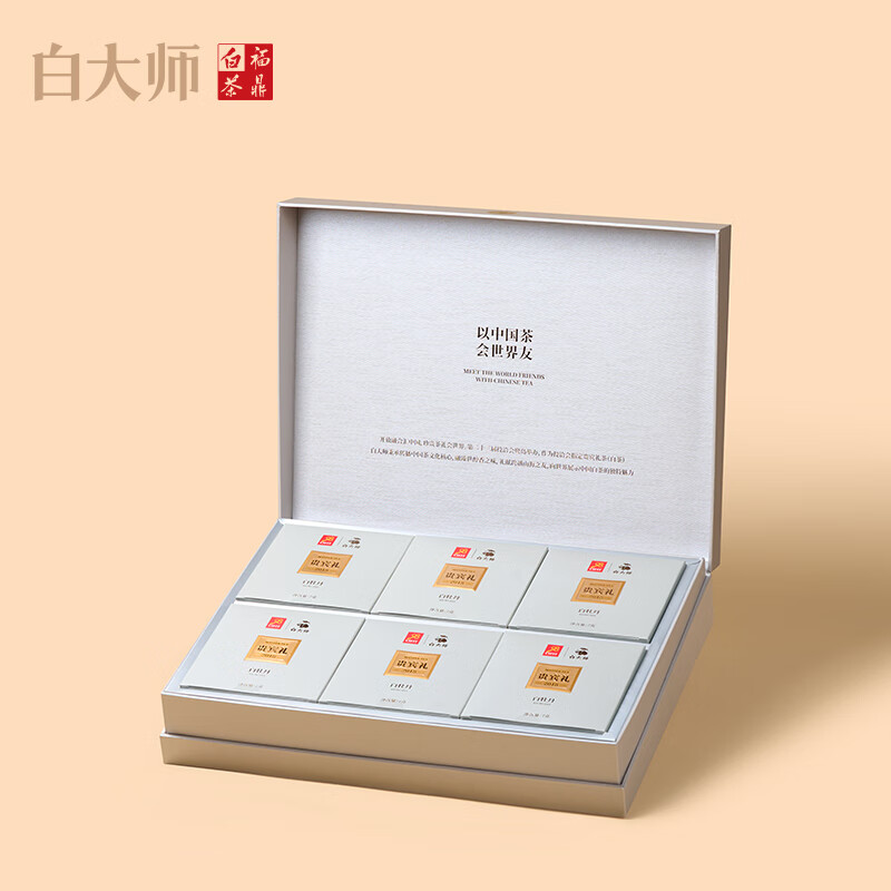 白大师 白茶茶砖福鼎白茶寿眉126g 2018年白牡丹方片高清大图