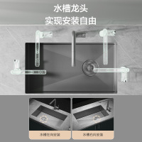 九牧旗舰店卫浴官方水槽厨房手工大单槽304不锈钢洗菜盆水池水盆洗碗盆枪灰色抗刮洗碗槽抽拉水龙头水槽套餐