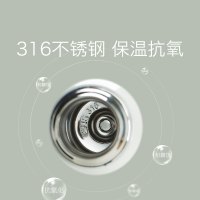 babycare儿童保温杯316 婴儿宝宝学饮杯带吸管水杯防摔幼儿园水壶 晨嗬绿 2960