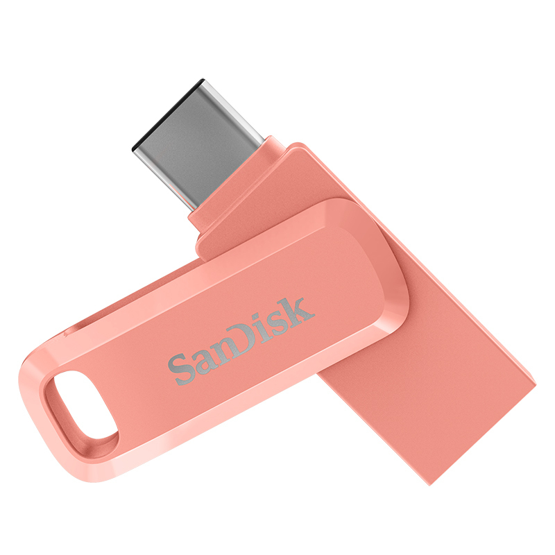 闪迪(Sandisk)64GB U盘 至尊高速酷柔Type-C接口手机电脑两用双接口OTG内存扩容 粉色