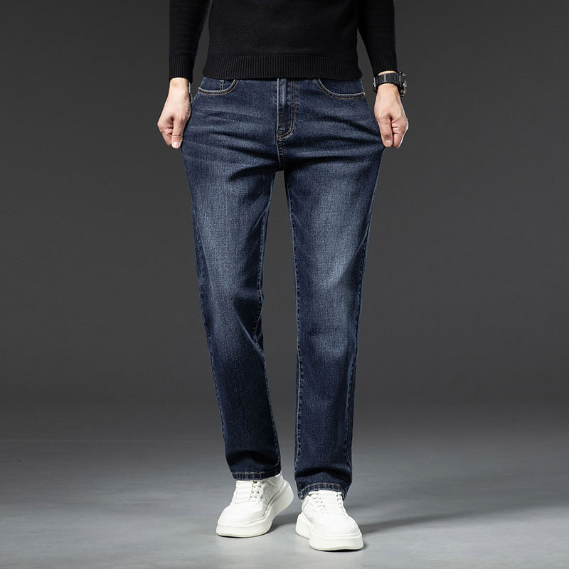 秋冬新款直筒牛仔裤男高级感商务高级感弹力宽松百搭中年爸爸裤子_15284高清大图