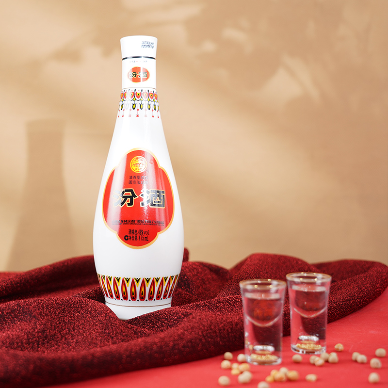 [官方保障]山西杏花村酒 48度乳玻汾酒475ml纯粮白酒高清大图