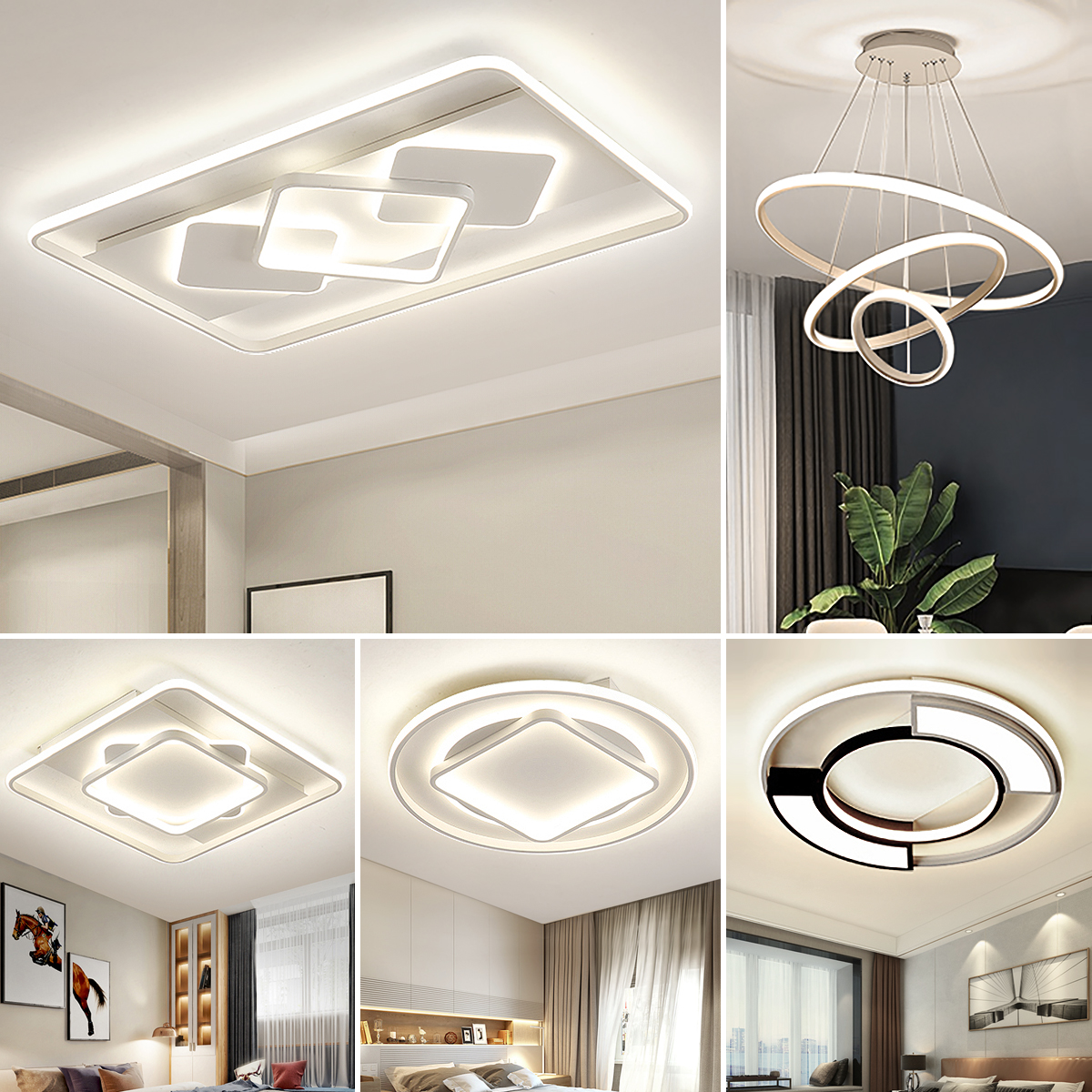 灯简约现代长方形轻奢led吸顶灯北欧风大气家用餐厅灯具套餐三室两厅