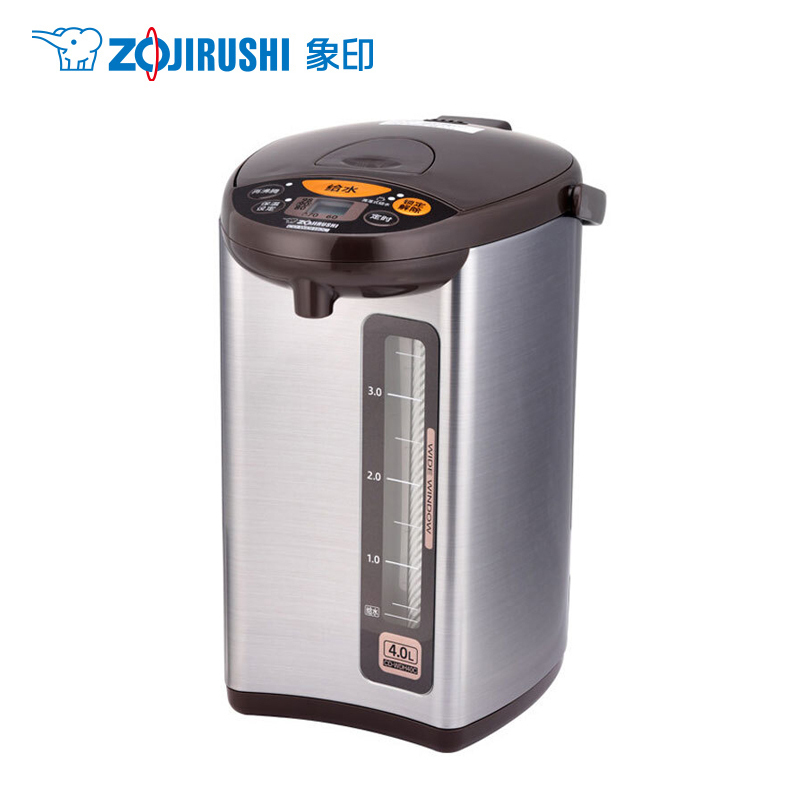 日本象印(ZO JIRUSHI)电热水瓶CD-WDH40C-HM象印正品微电脑电动给水不锈钢加热保温电热水瓶金属灰色4L