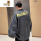 YANXU美式高街扎染水洗牛仔衣外套男欧美hiphop夹克潮牌感秋装