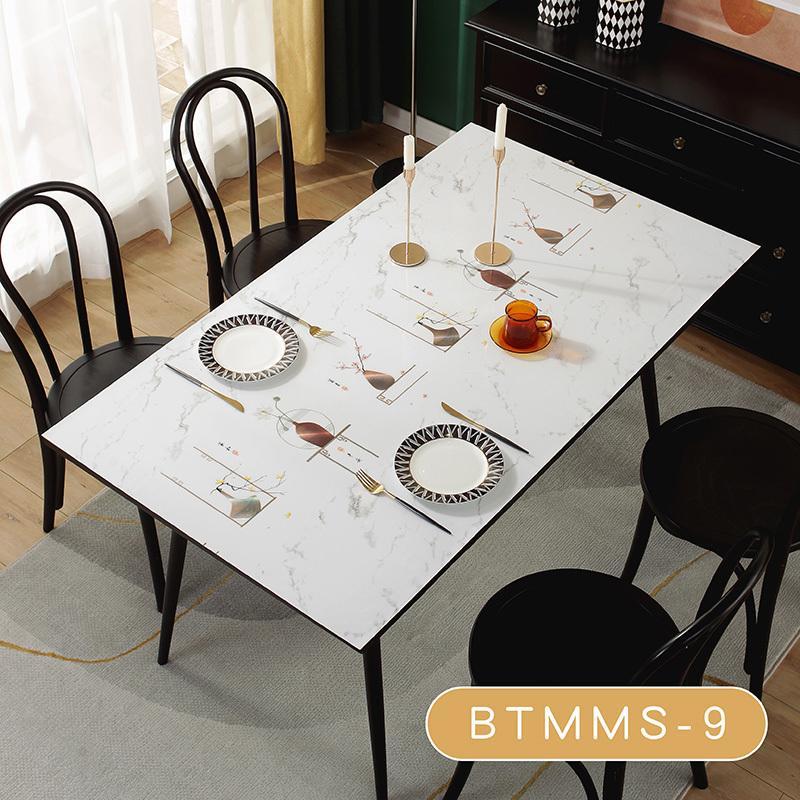 桌布防水防油防烫免洗北欧ins风大理石纹餐桌垫书桌长方形茶几垫高清大图