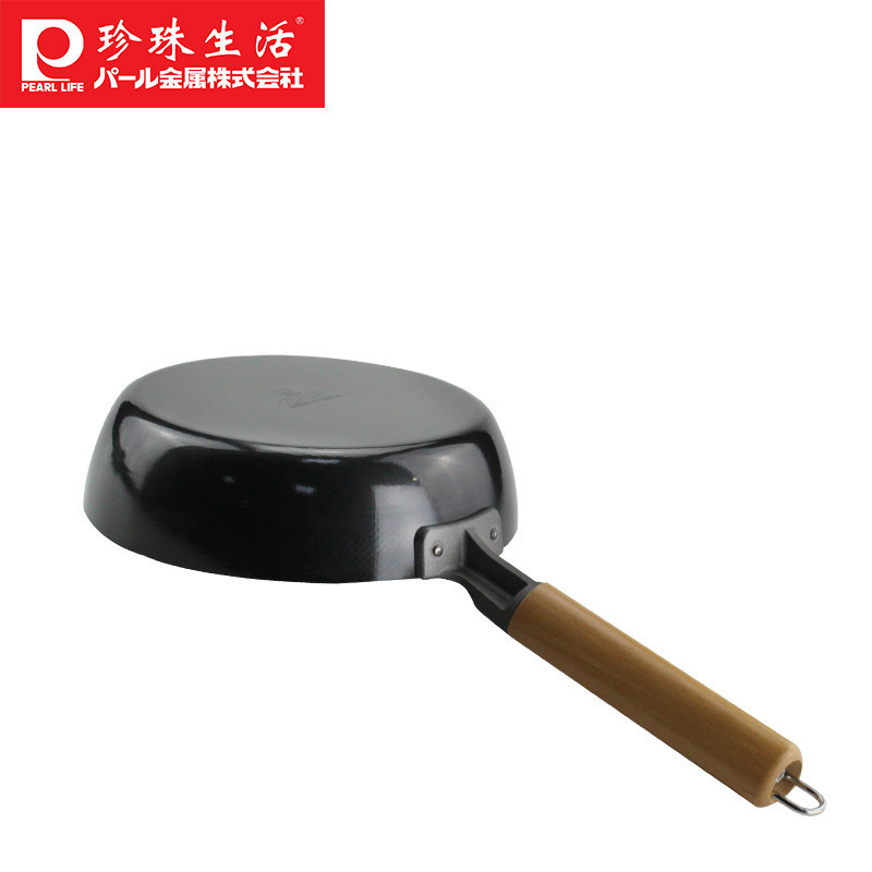 珍珠生活(PEARL LIFE)铁锅纯铁煎锅H-2515 日本进口无涂层凹凸不易粘平底铁锅煎锅 20cm