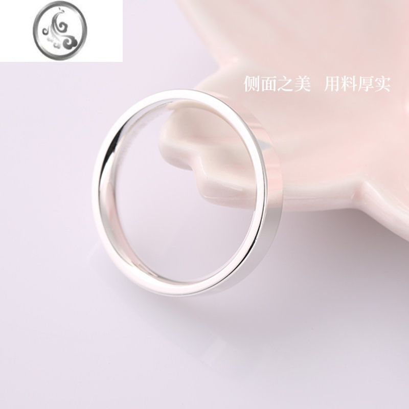 JiMi七夕礼物999银银戒指男足银潮个性简约设计高级感轻奢刻字金广昌