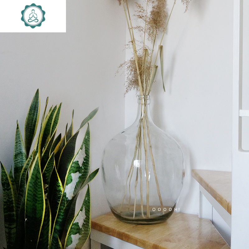 北欧ins手工大肚瓶透明玻璃花瓶大号酒瓶状落地花瓶封后图片 高清实拍大图 苏宁易购 北欧ins手工大肚瓶透明玻璃花瓶大号酒瓶状落地花瓶封后图片 高清实拍大图 苏宁易购