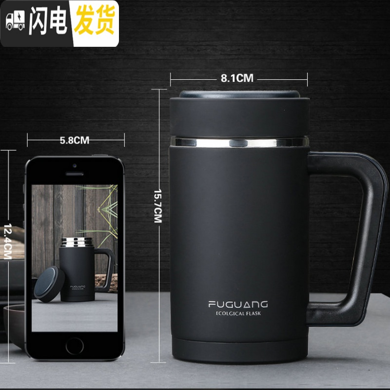 三维工匠紫砂保温杯男女士带盖商务茶杯不锈钢 陶瓷泡茶杯子定制刻字 400礼盒紫红紫砂胆3427保温1-2小时高清大图