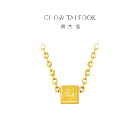 周大福简约LUCK好运常伴足金黄金项链(工费:360计价)EOF1442