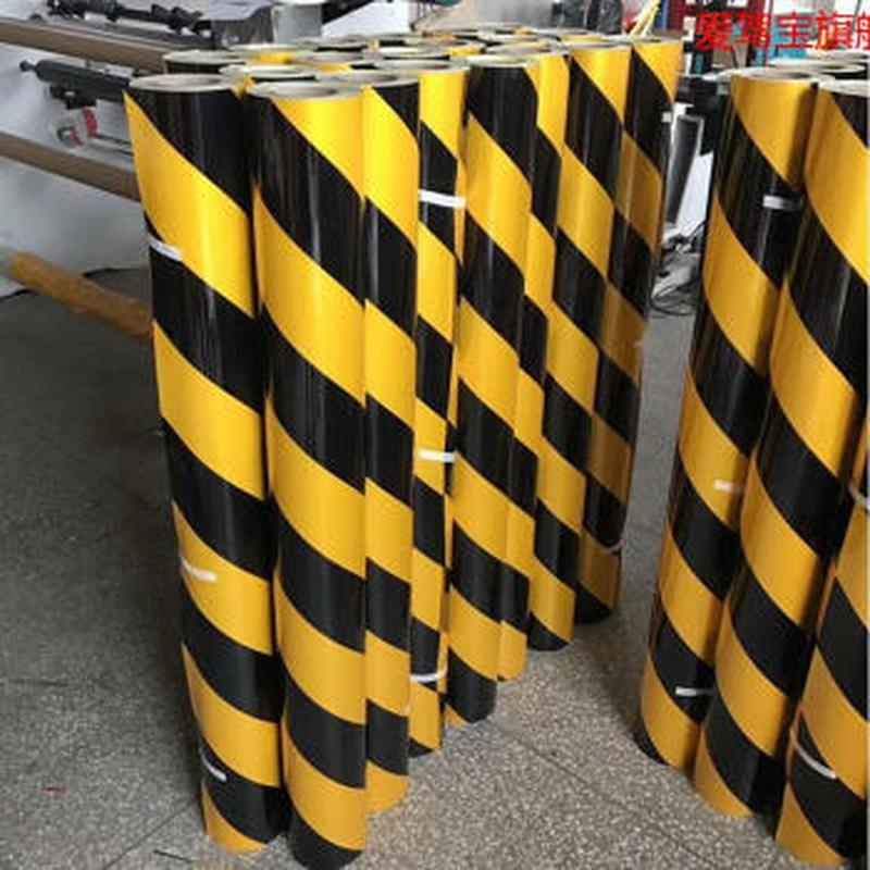 曼彩高速公路反光贴 黄黑反光膜120cm*50M 1卷/箱 斜纹间距10CM PET+铝基