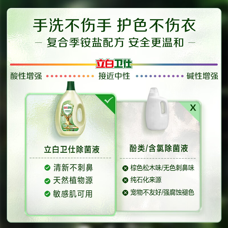 立白卫仕衣物除菌液260ml*2瓶茶树精油精萃植物除菌抑菌除异味不伤衣不伤手高清大图
