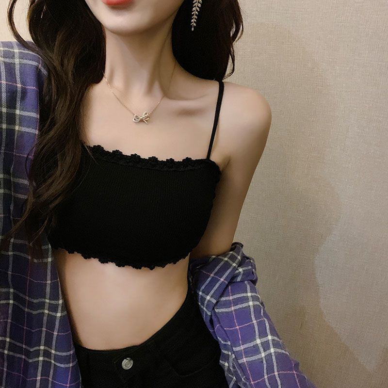 美背内衣女小吊带背心初中学生韩版无钢圈裹胸带胸垫打底抹胸文胸臻依