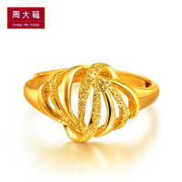 周大福皇冠足金黄金饰品戒指女款（计价工费78元）F107826