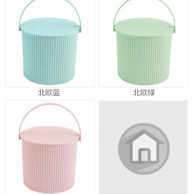 加厚小号高度20厘米颜色随机 水桶凳塑料水桶可坐加厚家用储水钓鱼桶手提洗澡篮带盖储物收纳桶