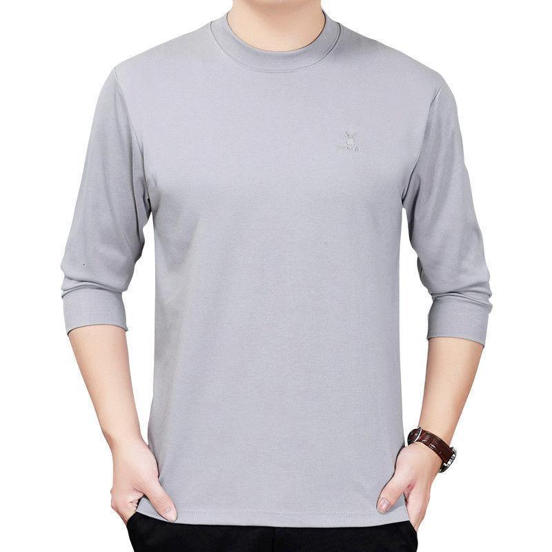 半高领打底衫上衣全棉秋冬款加厚加大码40岁50岁60岁衣服体恤衫视频