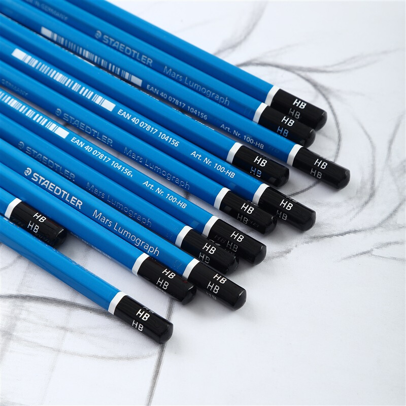 施德楼(STAEDTLER)素描铅笔100蓝杆专业绘图绘画学生速写工具-