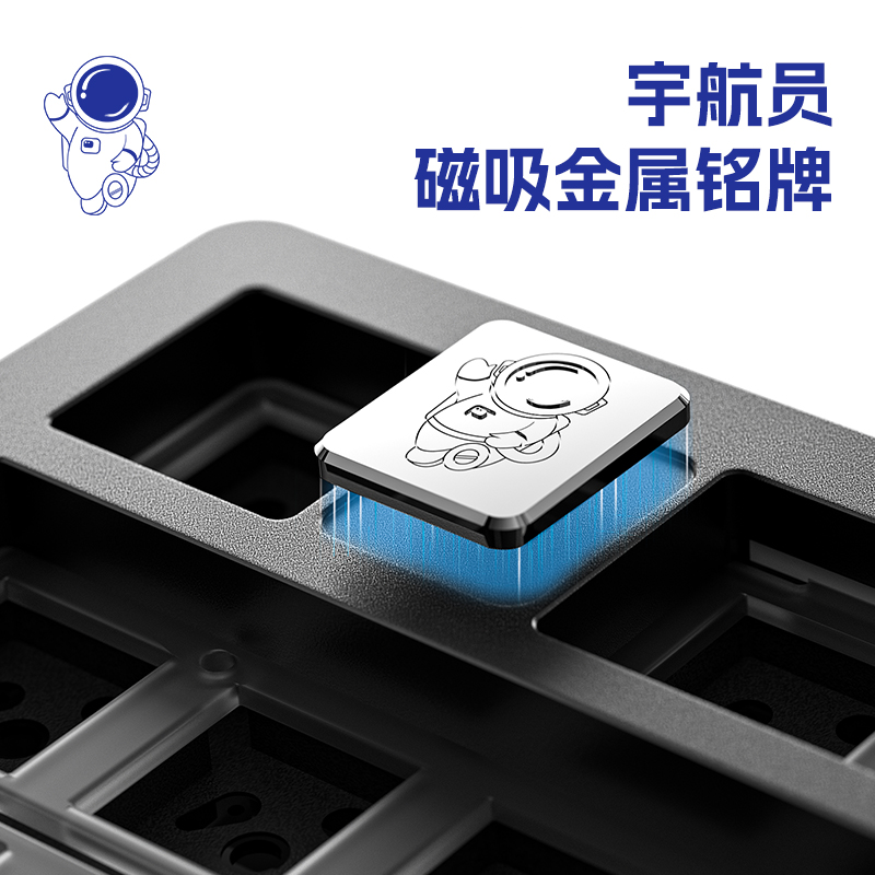 狼蛛LEOBOG Hi75客制化有线机械键盘铝坨坨Gasket结构75配列全键无冲热插拔电竞有线套件 [矅石黑]RGB版高清大图